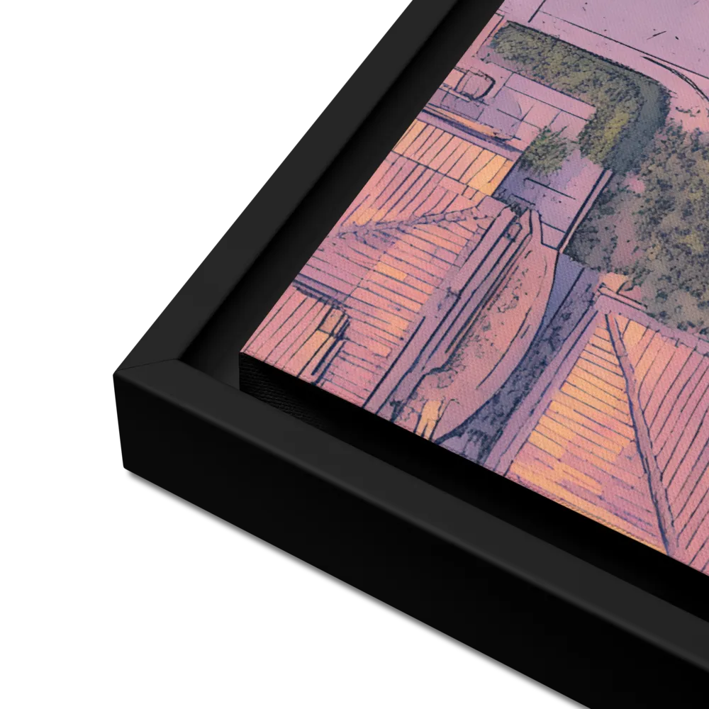 Aerial Serenity: Suburban Oasis | Canvas with Black Frame | 18″×24″