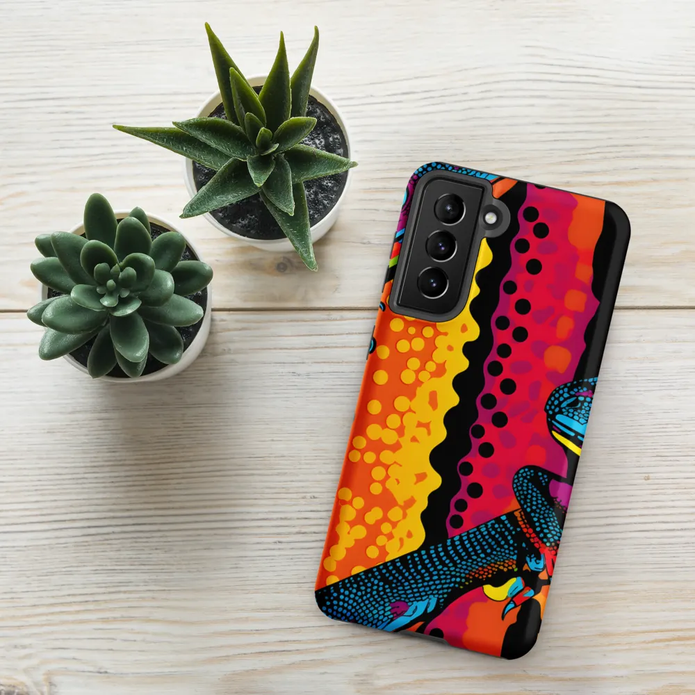 Colorful Encounters: The Playful Geckos | Phone Case |  S21 | Tough Case | Matte