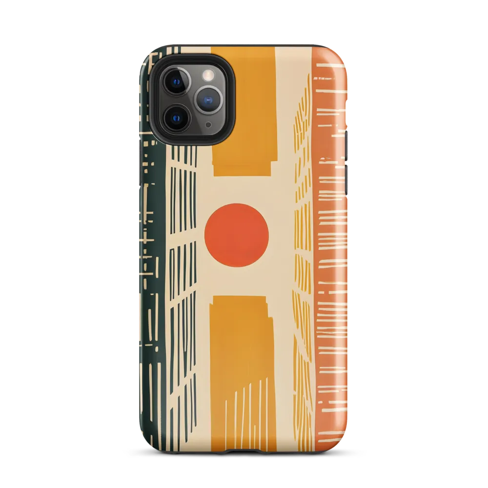 Urban Harmony: A Geometric Sunrise | Phone Case |  11 Pro Max | Tough Case | Glossy