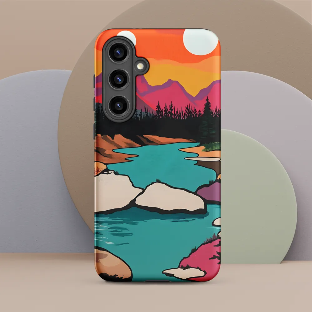 Dual Suns Over Serene Waters | Phone Case |  S24 Plus | Tough Case | Matte