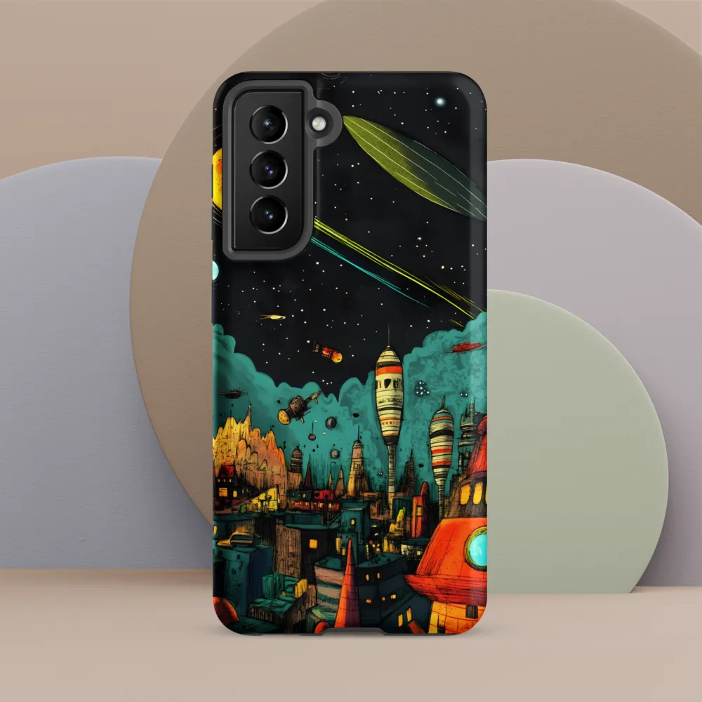 Galactic Cityscape: A Journey Through Imagination | Phone Case |  S21 FE | Tough Case | Matte