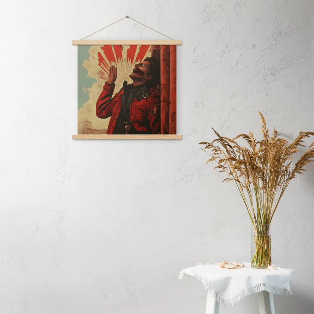 Defiant Echoes of Ruin | Poster With Oak Wood Hanger | 18″×18″