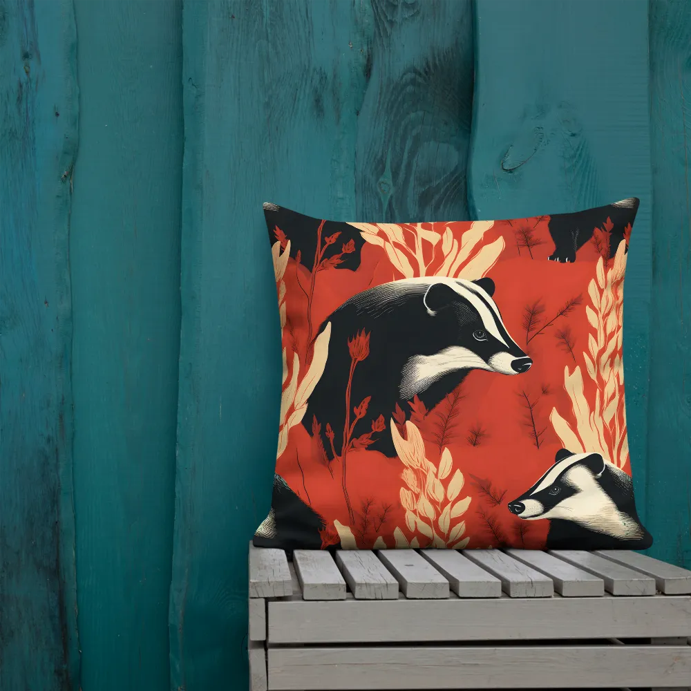 Whimsical Badger Dance | Pillow & Pillow Case | Multiple Sizes