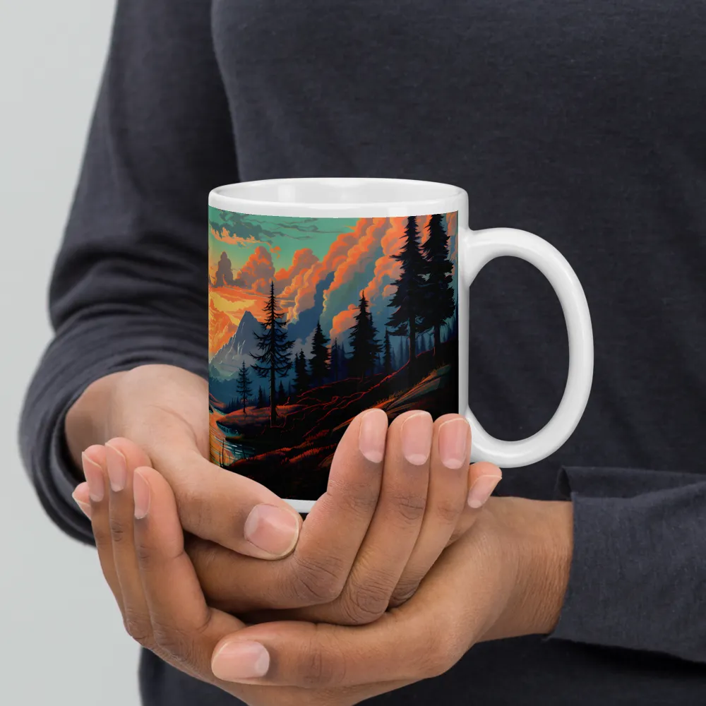 Tranquil Sunset Over the Majestic Mountains | Mugs | Multiple Sizes & Colors