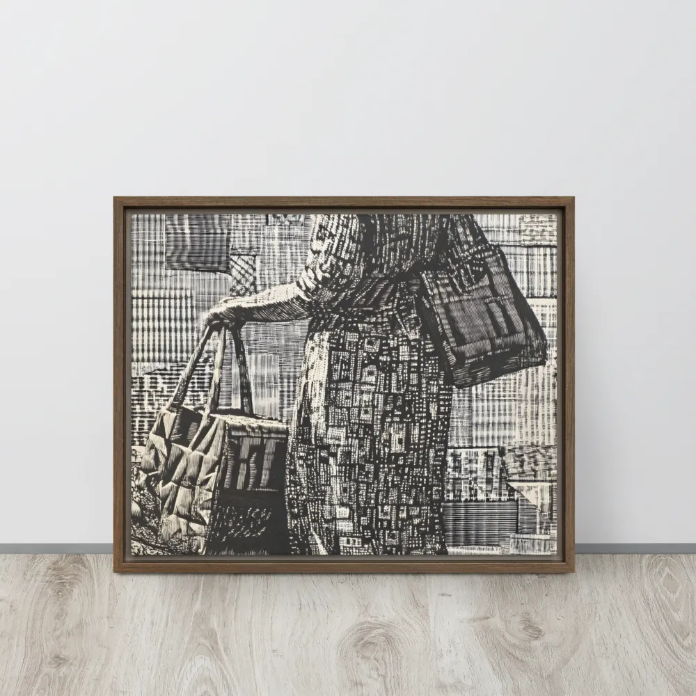 Urban Reflections: A Shopping Narrative | Canvas with Brown Frame | 16″×20″