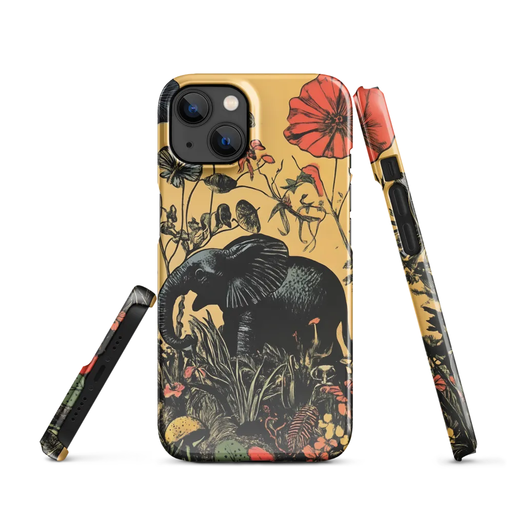 Floral Majesty: The Elephant's Sanctuary | Phone Case |  13 | Snap Case | Glossy