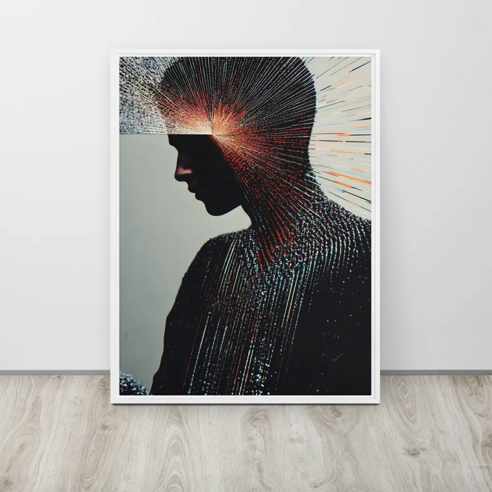Radiant Reflection: An Abstract Journey of Thought | Canvas with White Frame | 24″×32″