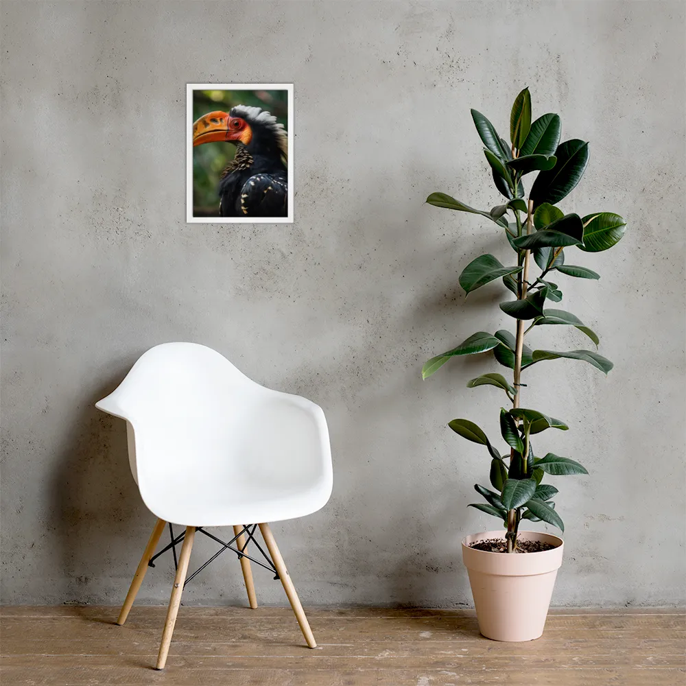 Majesty of the Hornbill | Poster with White Frame | 12″×16″