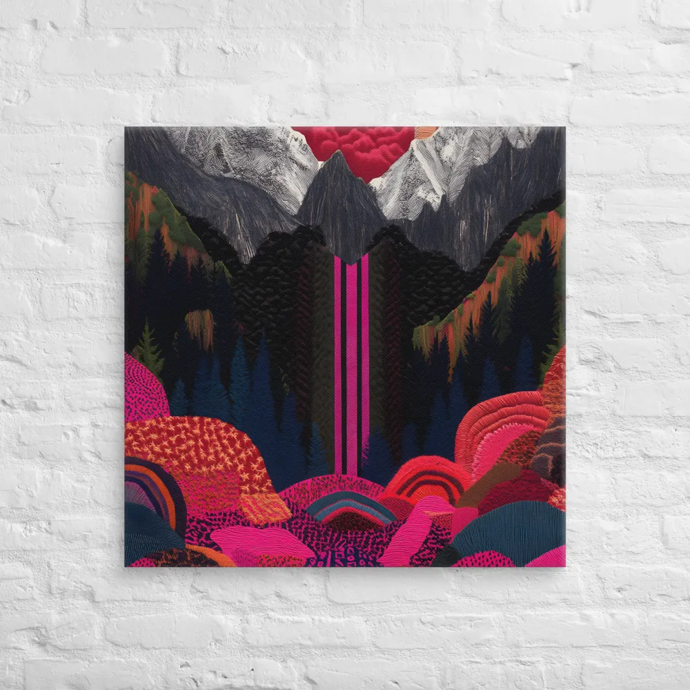 Ethereal Cascade: A Surreal Landscape | Canvas | 30″×30″