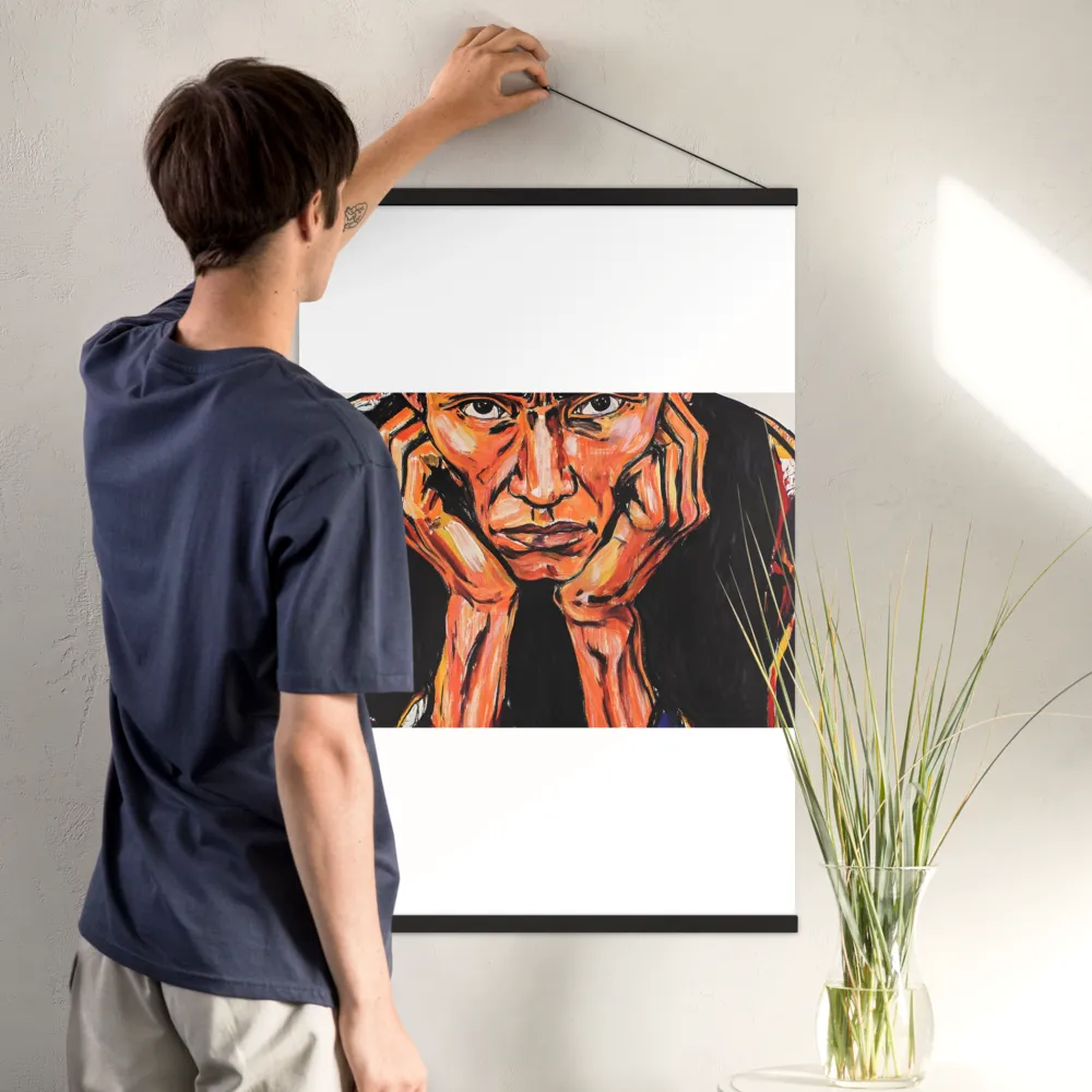 Contemplative Intensity: An Expressionist Portrait