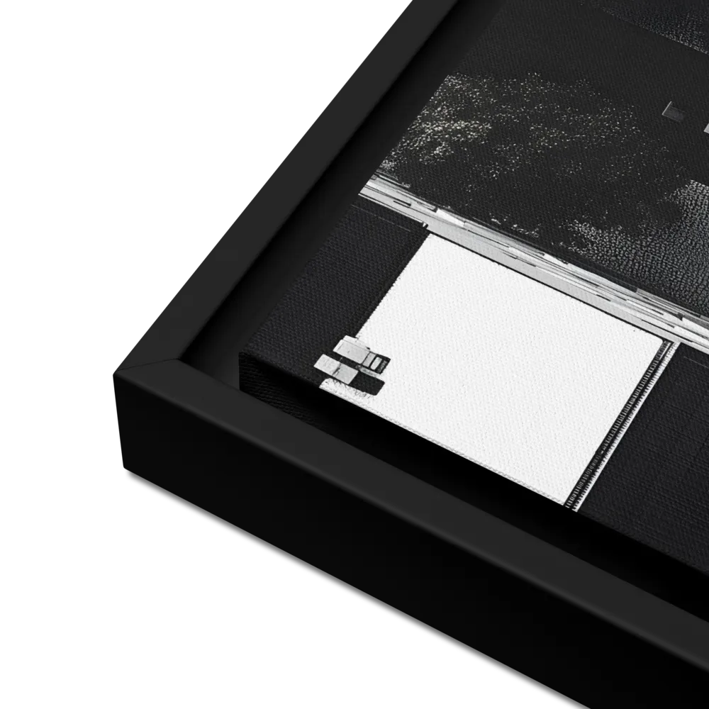 Urban Serenity from Above | Canvas with Black Frame | 16″×16″