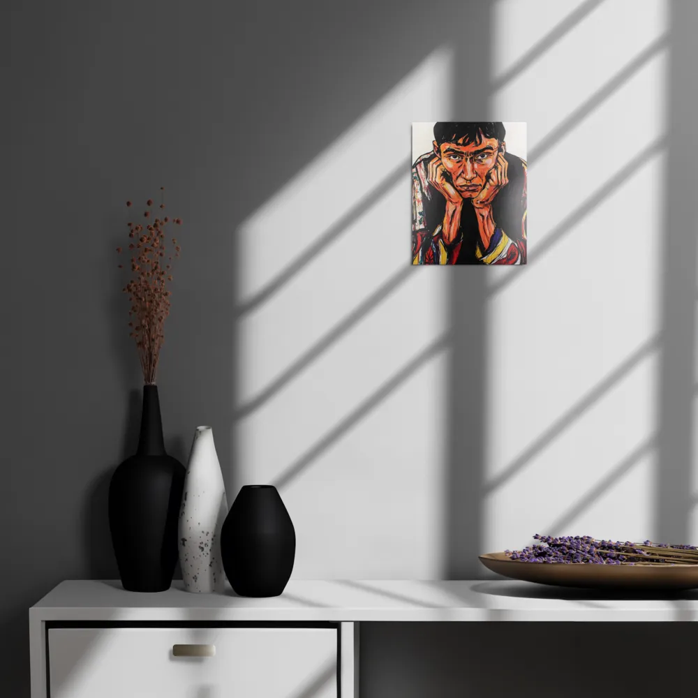 Contemplative Intensity: An Expressionist Portrait