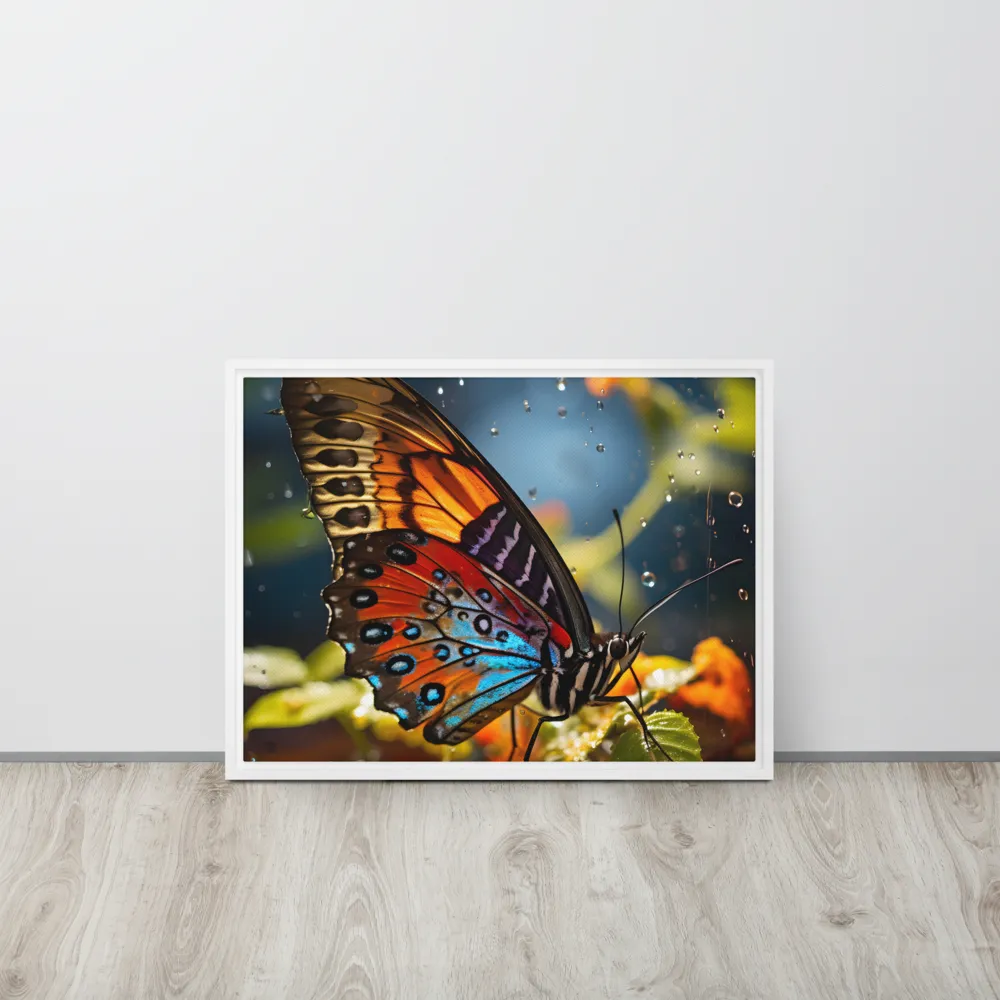 Dance of Colors: The Butterfly's Elegance | Canvas with White Frame | 18″×24″