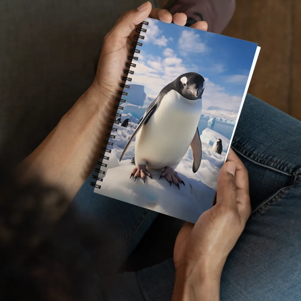 Solitary Majesty: Arctic Penguin on Ice | Spiral Notebook