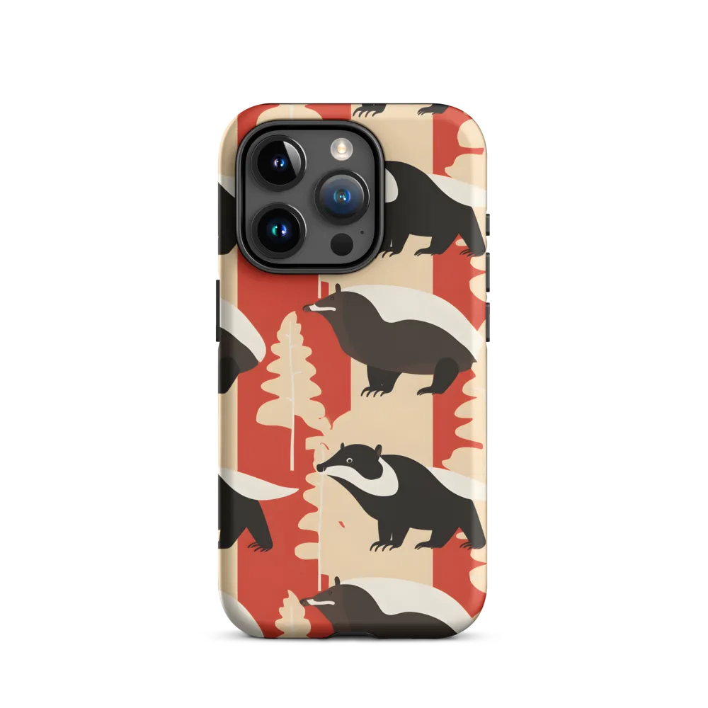 Wildlife Pattern: The Badger Tale | Phone Case |  15 Pro | Tough Case | Matte