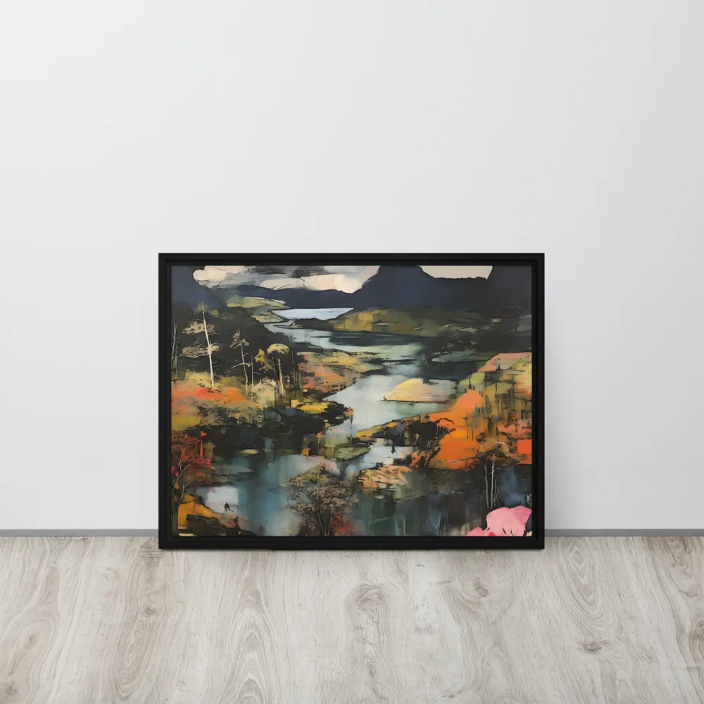 Harmony of Nature: An Abstract Journey | Canvas with Black Frame | 18″×24″