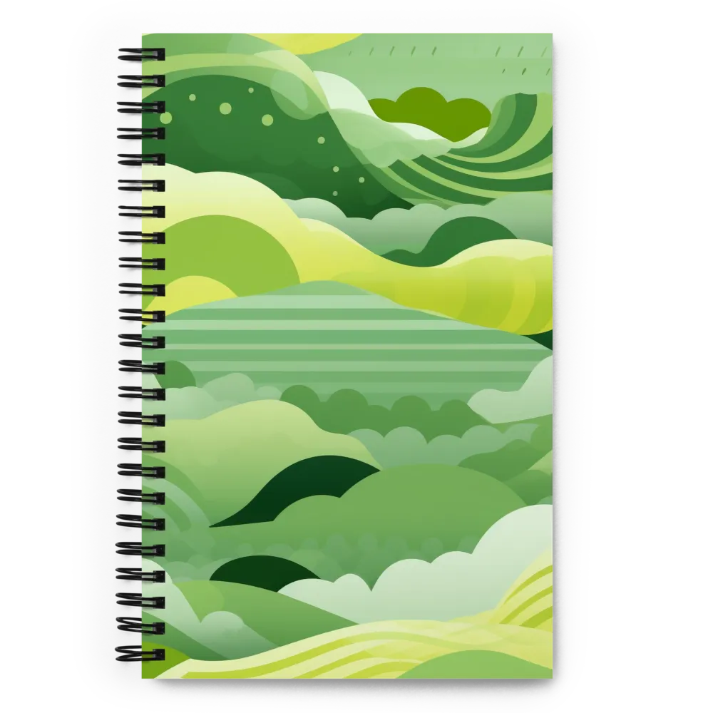 Tranquility in Green Waves | Spiral Notebook