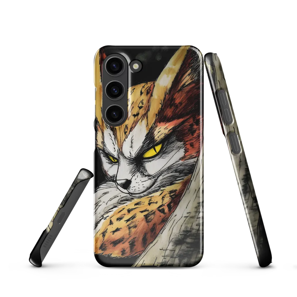 Fierce Gaze of the Wild Cat | Phone Case |  S23 | Snap Case | Glossy