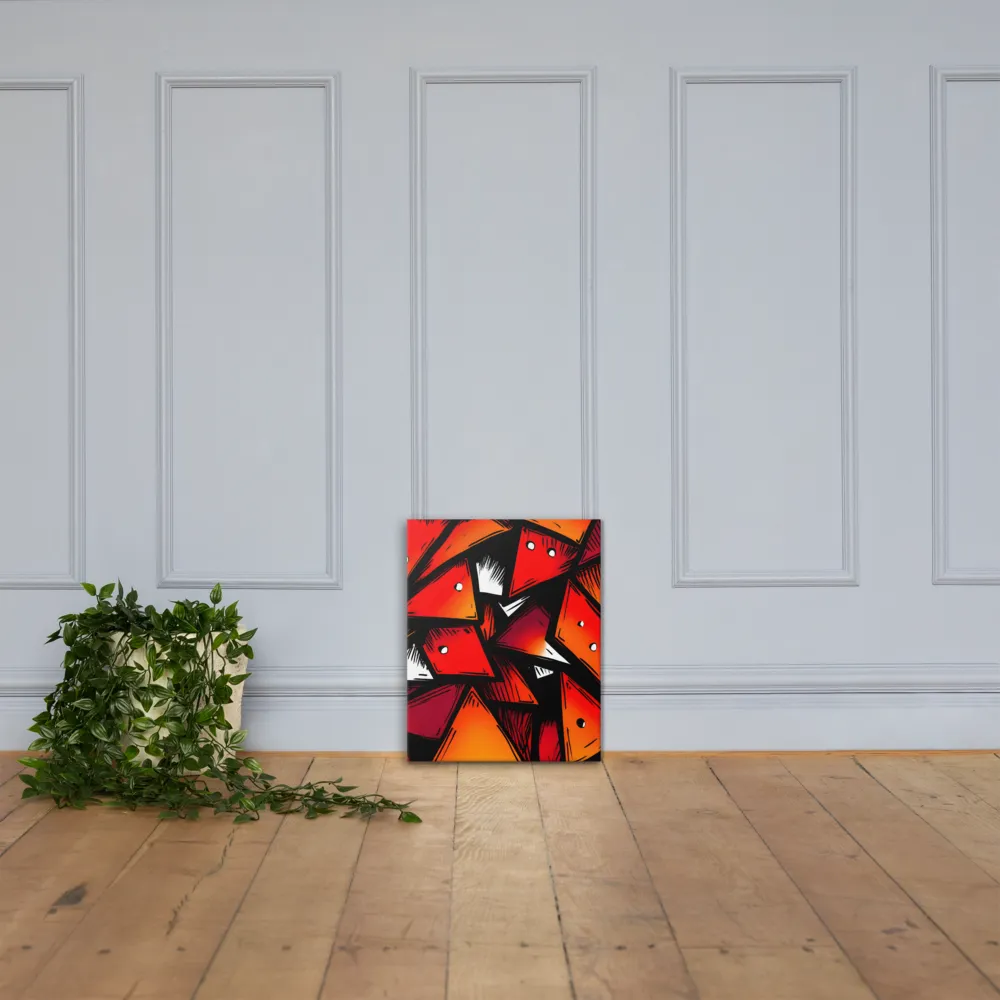 Dynamic Geometry of Red and Orange | Canvas | 16″×20″