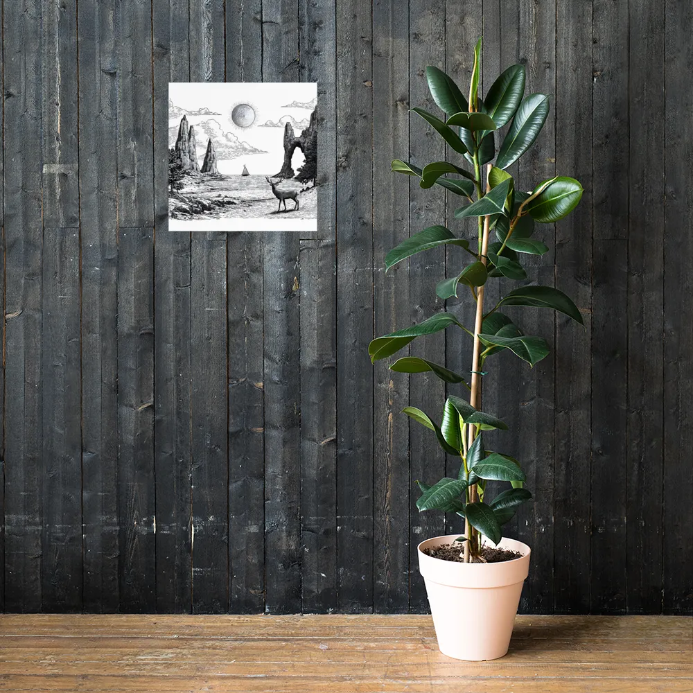 Seaside Stag 
 Poster | 18″x 18″