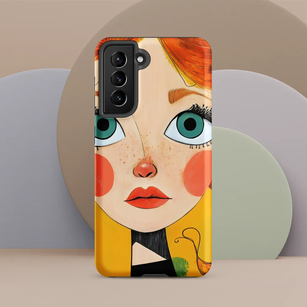 Whimsical Portrait of a Girl | Phone Case |  S21 | Tough Case | Matte