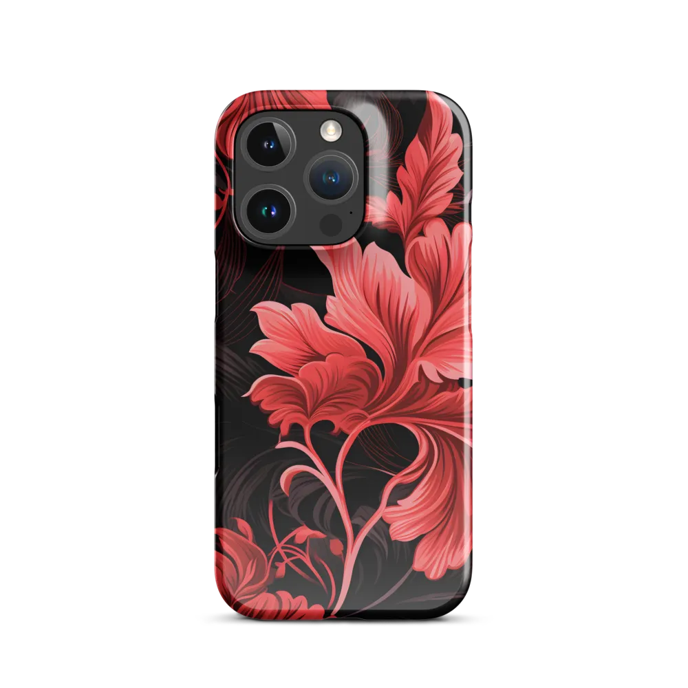 Tropical Elegance in Red | Phone Case |  16 Pro | Snap Case | Glossy