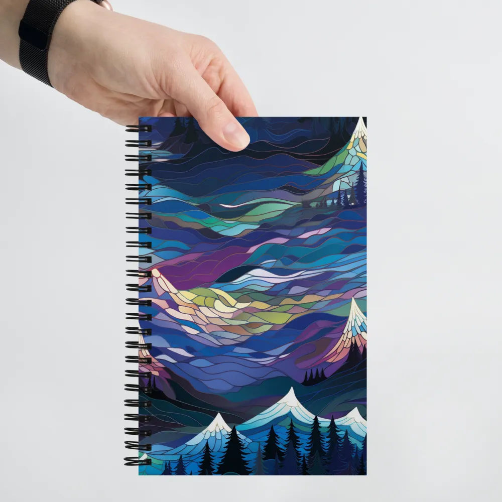 Twilight Peaks: An Abstract Mountain Landscape | Spiral Notebook