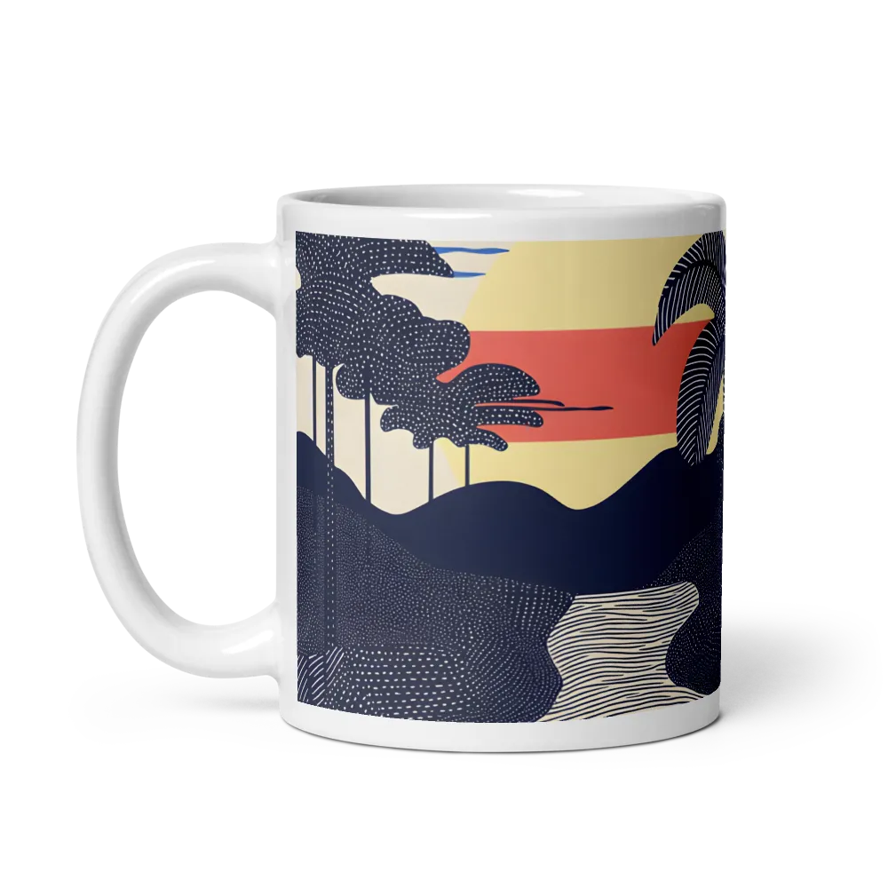 Tranquil Sunset in Modern Minimalism | Mug with White inside | 11 oz