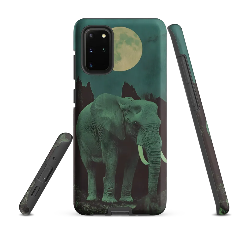 Ethereal Presence: Elephant Under a Full Moon