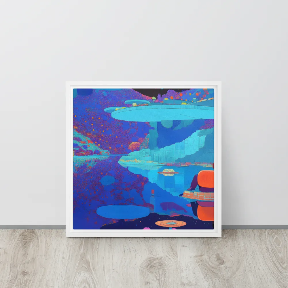 Reflections of Serenity | Canvas with White Frame | 16″×16″