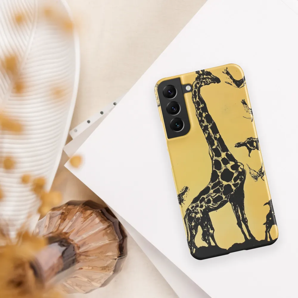 Whimsical Harmony of Giraffe and Birds