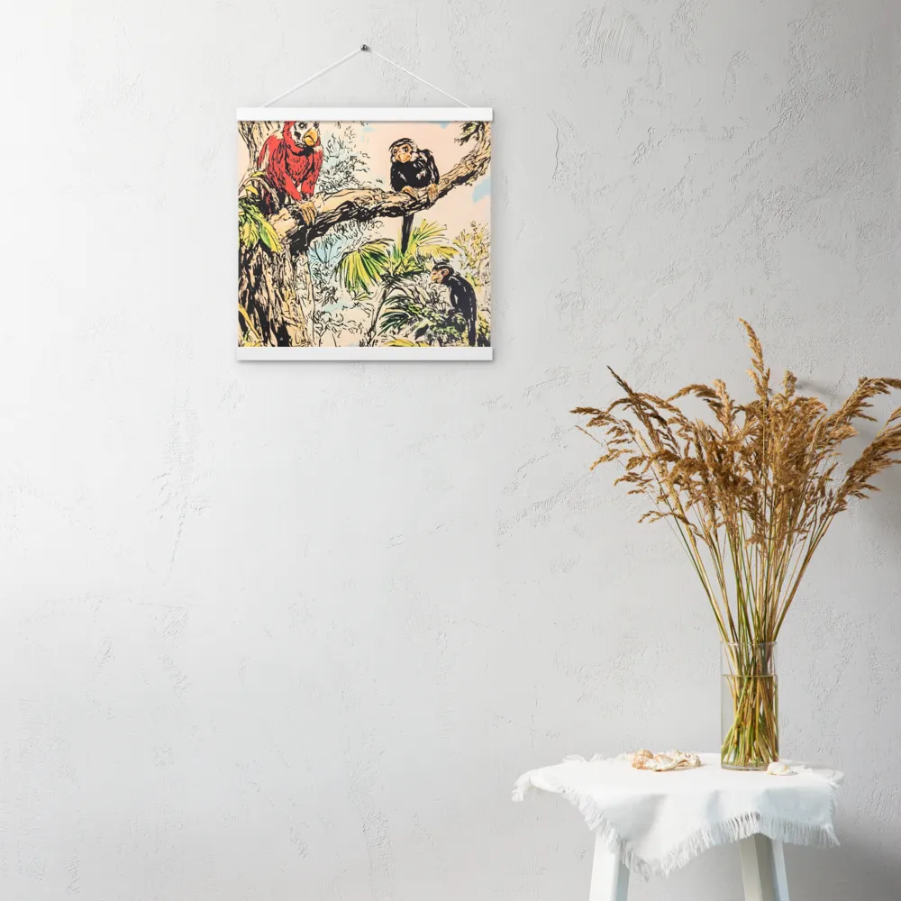 Jungle Harmony | Poster With White Wood Hanger | 16″×16″