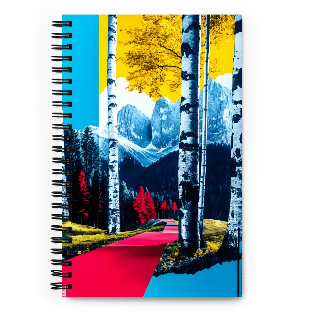 Vibrant Pathways in a Surreal Landscape | Spiral Notebook