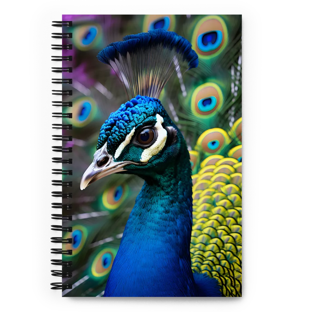 Regal Plumage: The Peacock's Splendor | Spiral Notebook