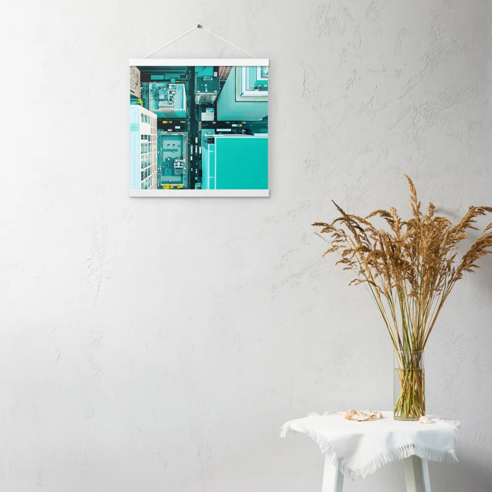 Urban Geometry: Aerial Perspective | Poster With White Wood Hanger | 16″×16″