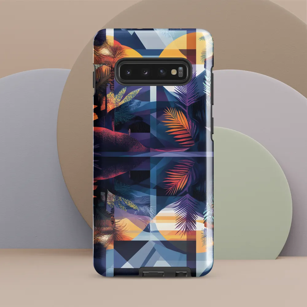 Tropical Serenity: A Modern Landscape | Phone Case |  S10 Plus | Tough Case | Glossy