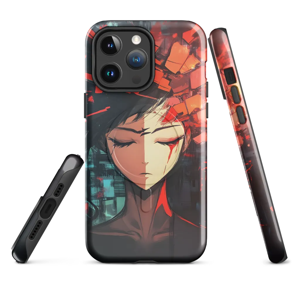 Fragmented Mind: The Silent Struggle | Phone Case |  14 Pro Max | MagSafe® Tough Case | Glossy