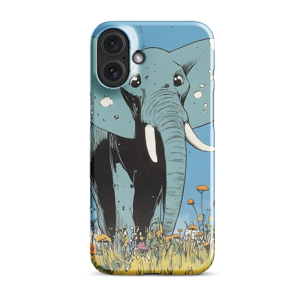 Whimsical Blue Elephant in Bloom