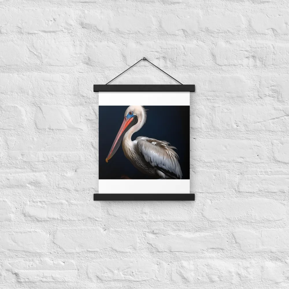 Majestic Pelican Portrait | Poster With Black Wood Hanger | 11″×14″