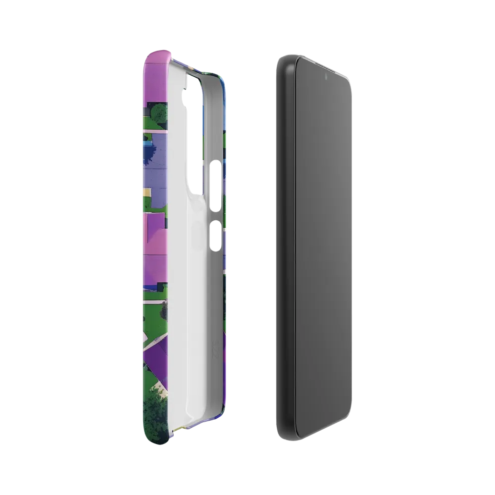 Aerial Harmony: Suburban Crossroads | Phone Case |  S22 | Snap Case | Matte
