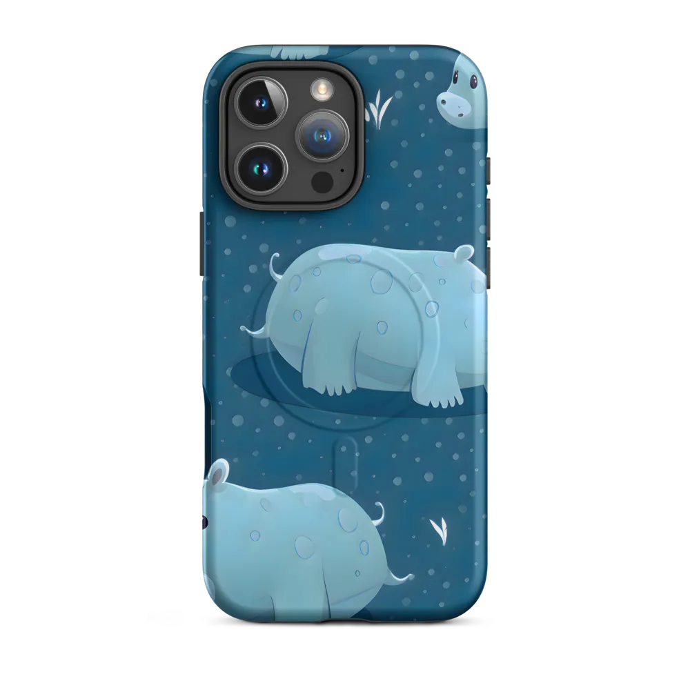 Whimsical Hippo Play | Phone Case |  16 Pro Max | MagSafe® Tough Case | Matte