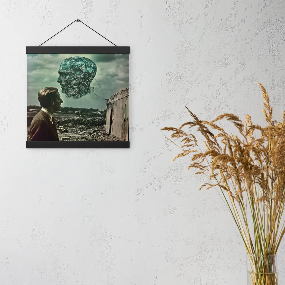 Ethereal Reflections: Identity in a Fragmented World | Poster With Black Wood Hanger | 12″×12″