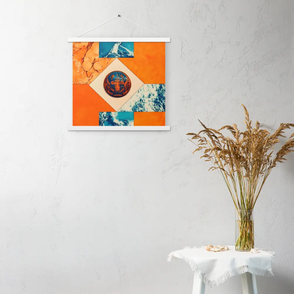 Harmonious Encounters: Abstract Geometry | Poster With White Wood Hanger | 18″×18″