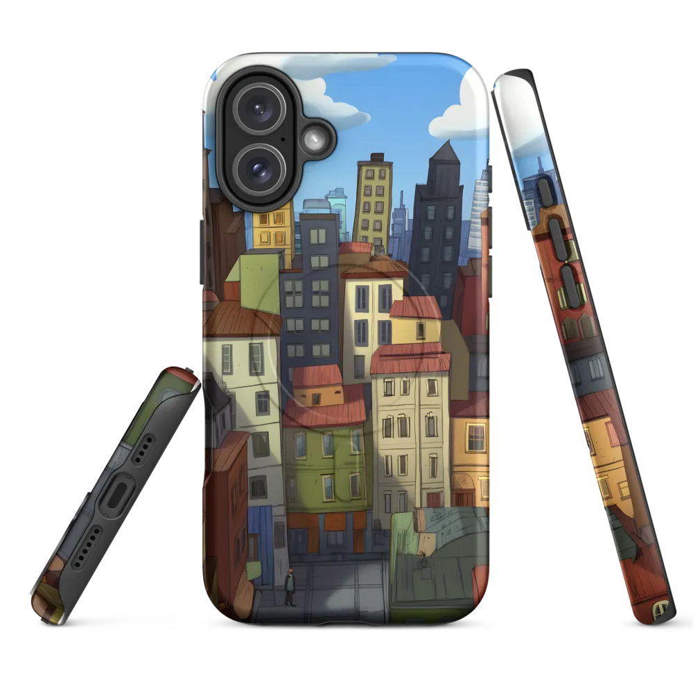 Urban Symphony: A Colorful Cityscape | Phone Case |  16 Plus | MagSafe® Tough Case | Matte