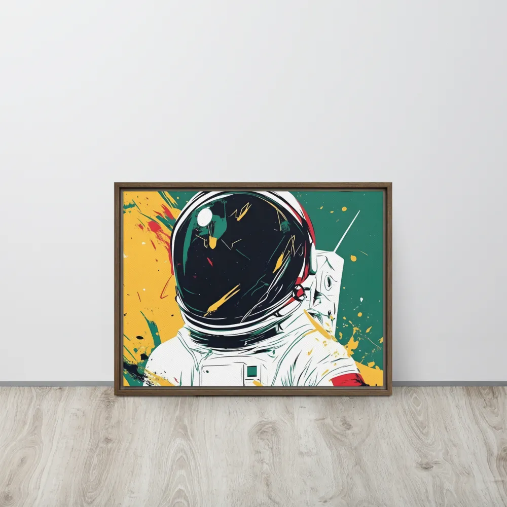 Galactic Explorer: A Modern Odyssey | Canvas with Brown Frame | 18″×24″