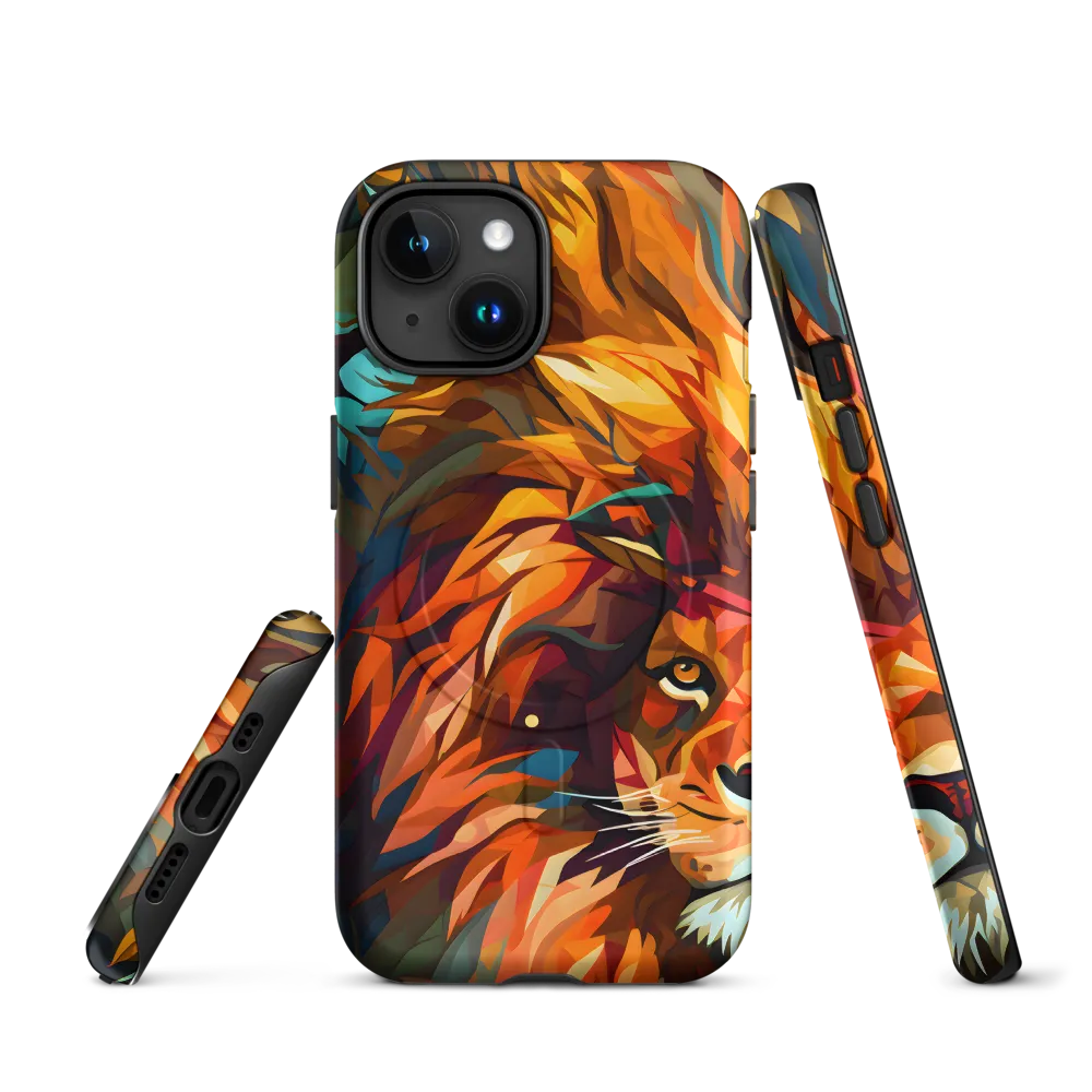 Majestic Gaze: The Polygonal Lion