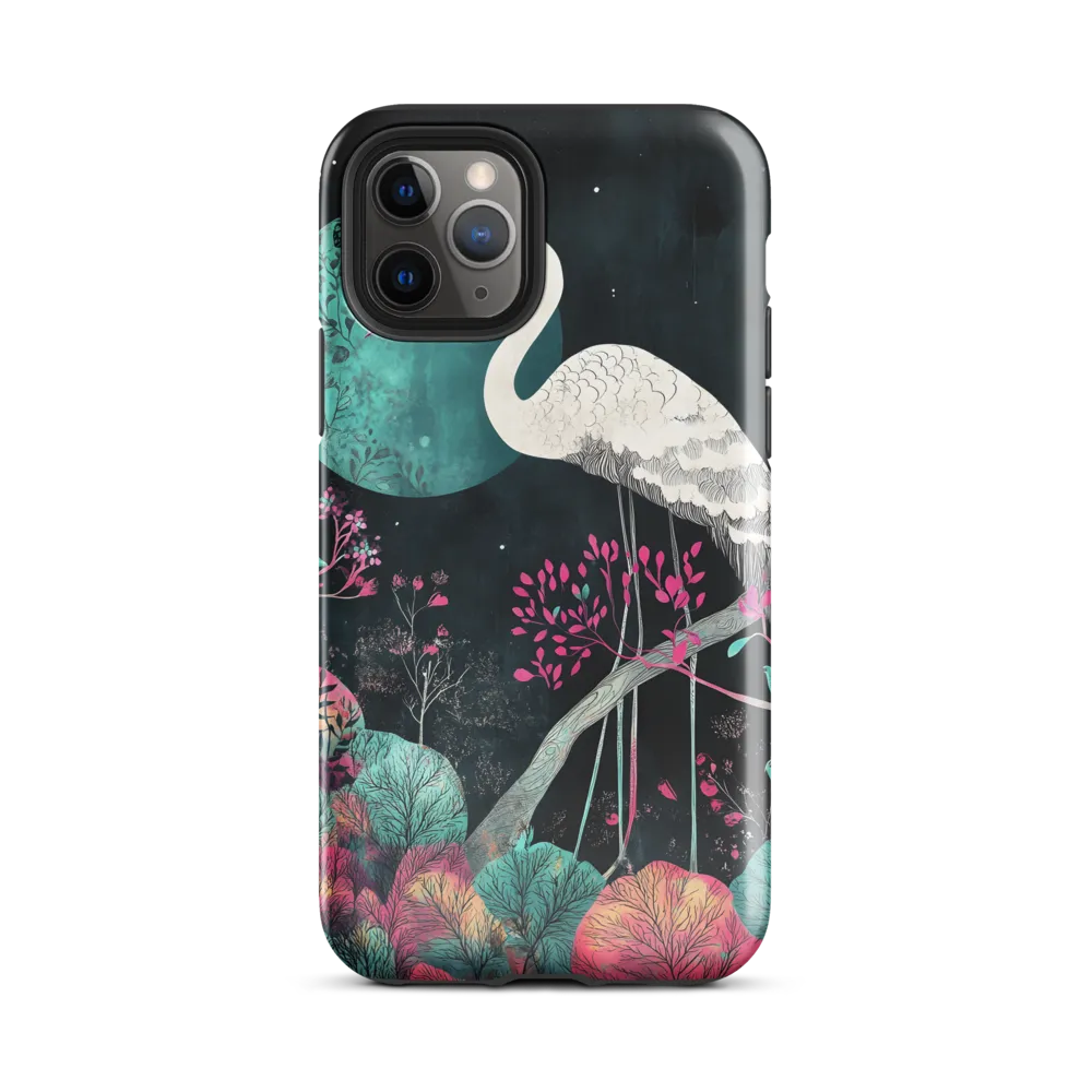 Ethereal Presence: Heron in a Floral Dreamscape