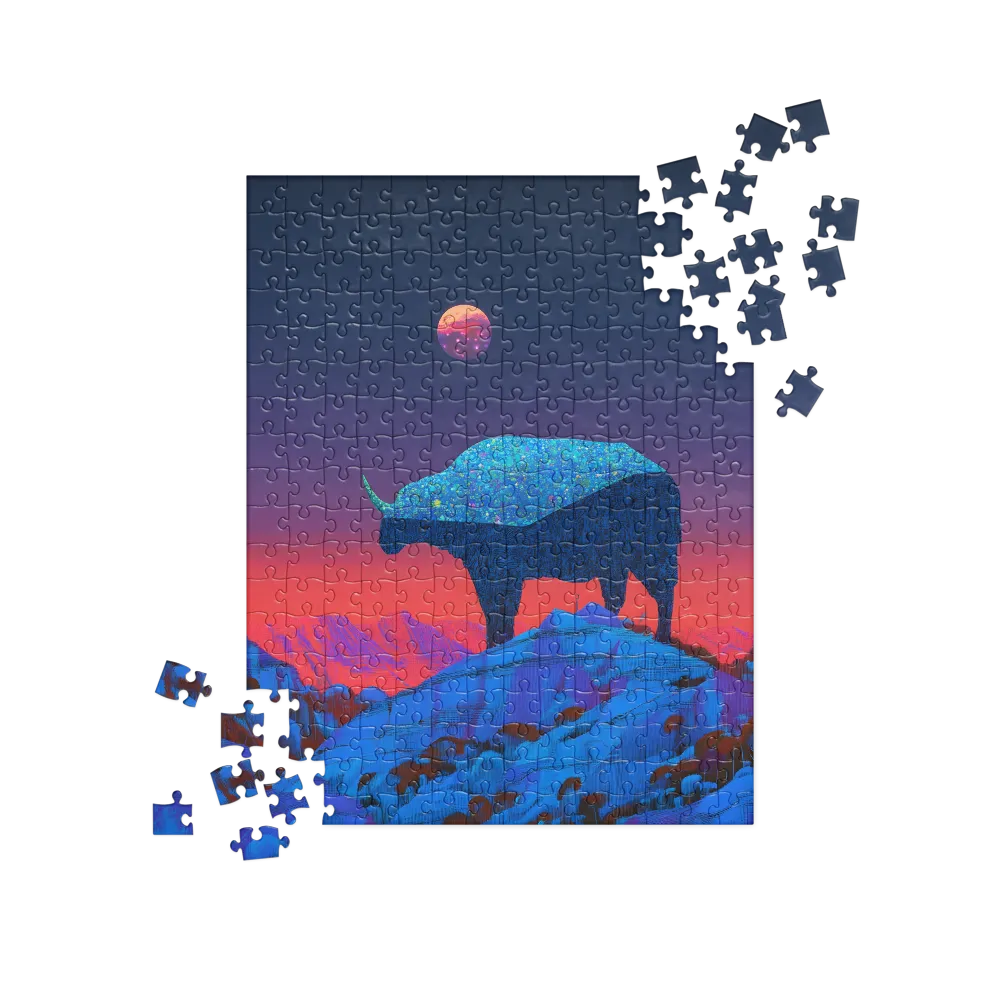 Luminous Bison Under a Celestial Sky | Jigsaw Puzzle | 252/520 pieces