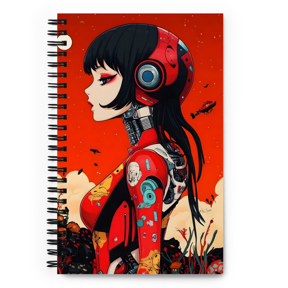 Ethereal Mechanica: A Cyberpunk Portrait | Spiral Notebook