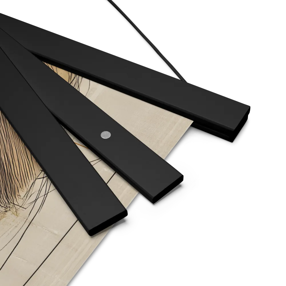 Geometric Elegance: A Modern Portrait | Poster With Black Wood Hanger | 14″×14″